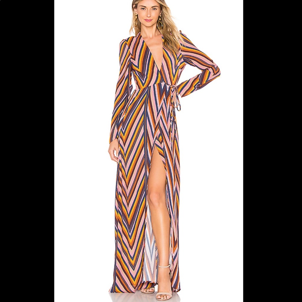 Flynn Skye Kate maxi wrap dress in Ziggy sz XS
